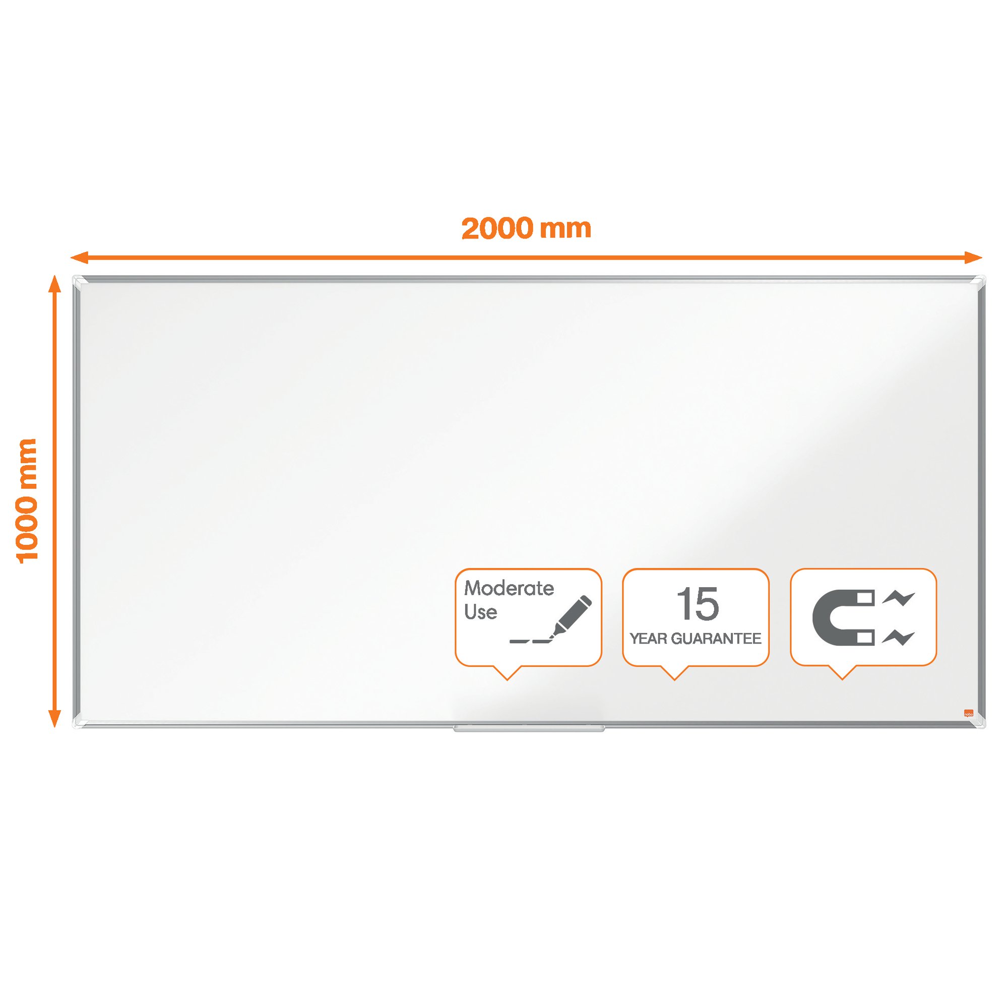 Nobo Premium Plus Steel Magnetic Whiteboard 2000x1000mm