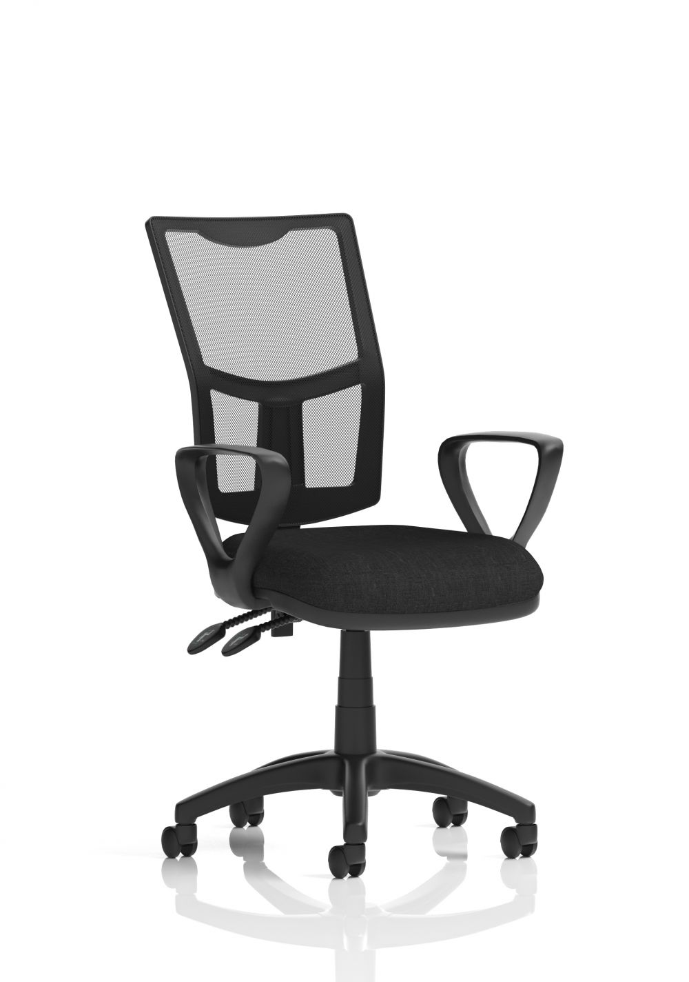 Dynamic Eclipse Plus II Lever Task Operator Chair Mesh Back W/Loop Arms Black