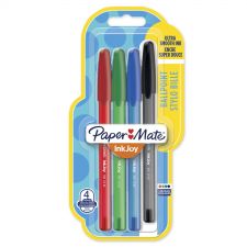 Paper Mate Inkjoy 12 Pack 100ST Ballpoint Pens Pack of 4 Assorted Colours thumbnail 1