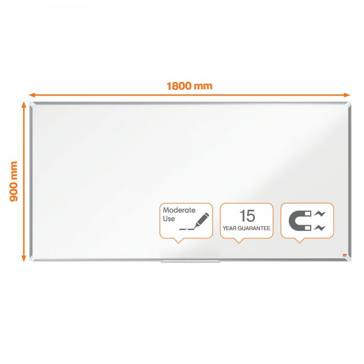 Nobo Premium Plus Steel Magnetic Whiteboard 1800x900mm - Image 1