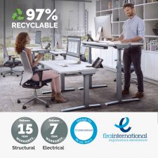 Fellowes Levado Height Adjustable Desk (Base Only) - White thumbnail 5