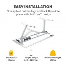 Fellowes Levado Height Adjustable Desk (Base Only) - White thumbnail 2