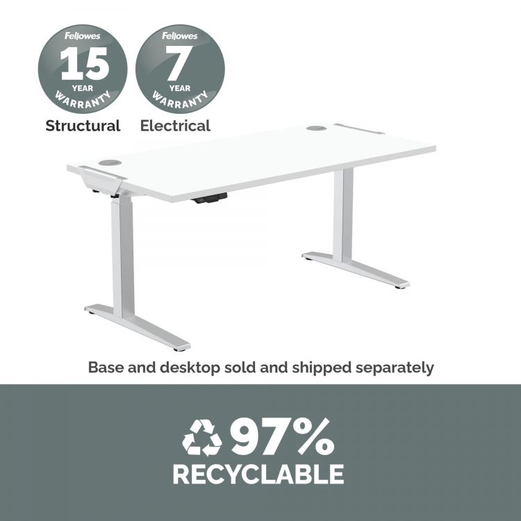 Fellowes Levado Height Adjustable Desk (Base Only) - Silver - Image 7