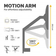 Fellowes 9683201 Eppa Single Monitor Arm - White thumbnail 3