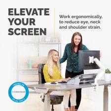 Fellowes 9683201 Eppa Single Monitor Arm - White thumbnail 2