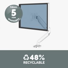 Fellowes 9683201 Eppa Single Monitor Arm - White thumbnail 5