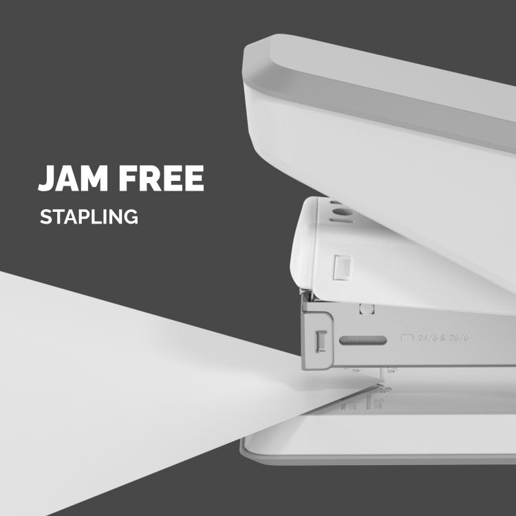 Fellowes LX840 25 Sheet Half Strip Easy Press Stapler - White - Image 3