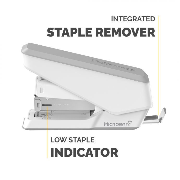 Fellowes LX840 25 Sheet Half Strip Easy Press Stapler - White - Image 4