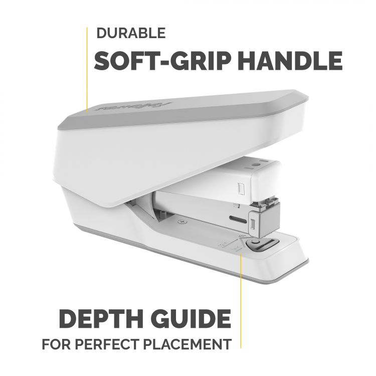 Fellowes LX840 25 Sheet Half Strip Easy Press Stapler - White - Image 2