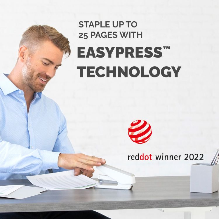 Fellowes LX850 25 Sheet Full Strip Easy Press Stapler - White - Image 6