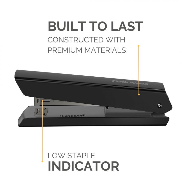 Fellowes LX820 20 Sheet Full Strip Stapler - Black - Image 3