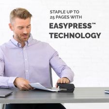 Fellowes LX840 25 Sheet Half Strip Easy Press Stapler - Black thumbnail 6