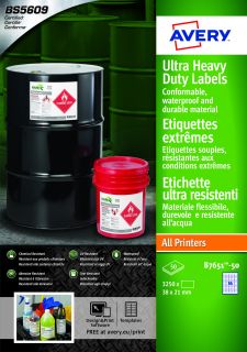 Avery B7651-50 Ultra Resistant Labels 50 sheets - 65 Labels per Sheet thumbnail 1