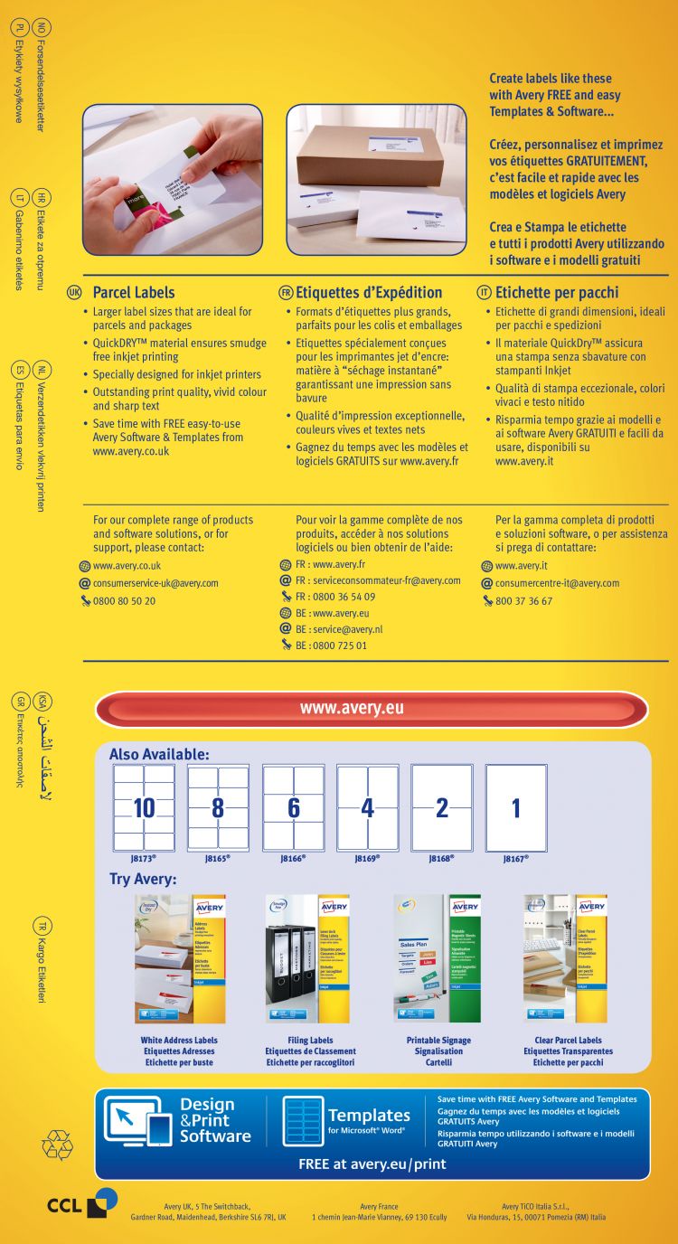 Avery J8166-25 Parcel Labels 25 sheets - 2 Labels per Sheet - Image 4