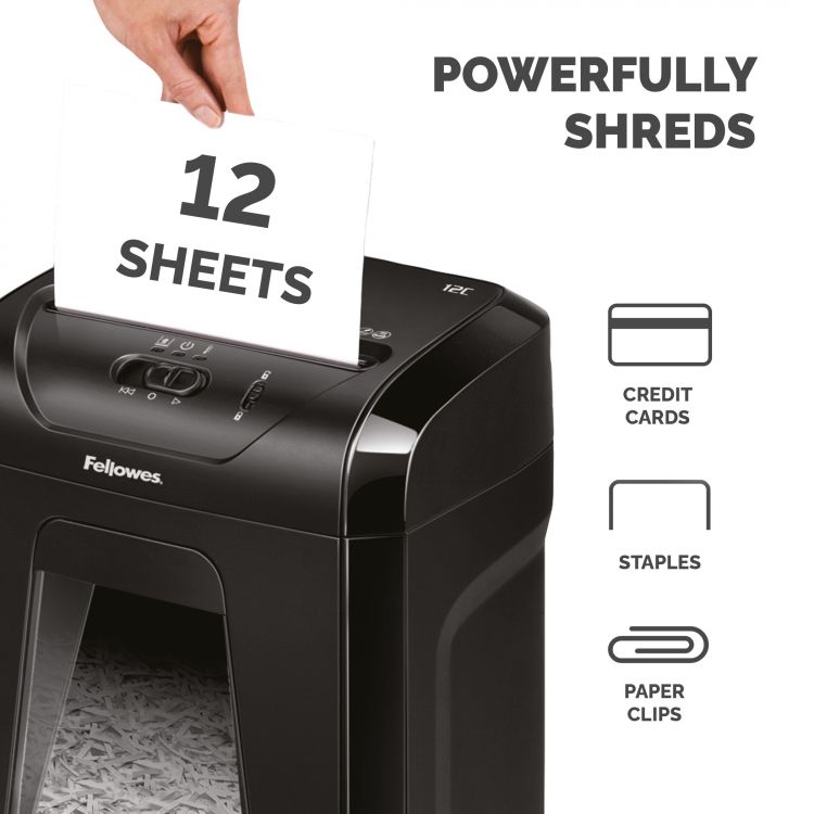 Fellowes Powershred 12C Cross Cut Shredder - Image 3