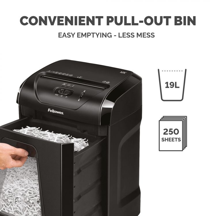 Fellowes Powershred 12C Cross Cut Shredder - Image 5