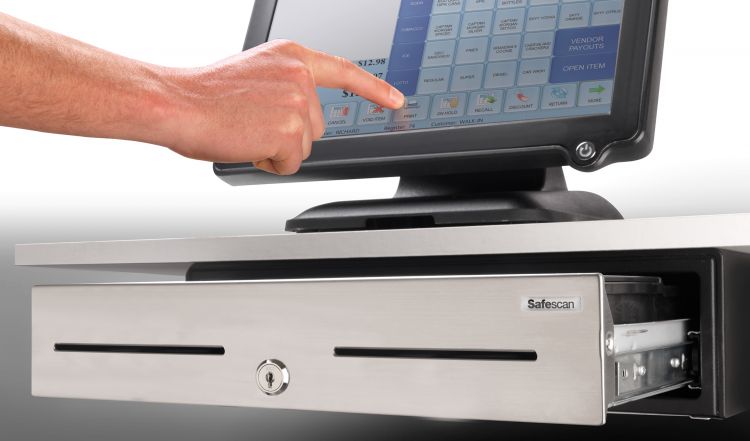 Safescan HD-4646S Heavy Duty Cash Drawer with 8 Coin and 4 Note Trays - Image 8