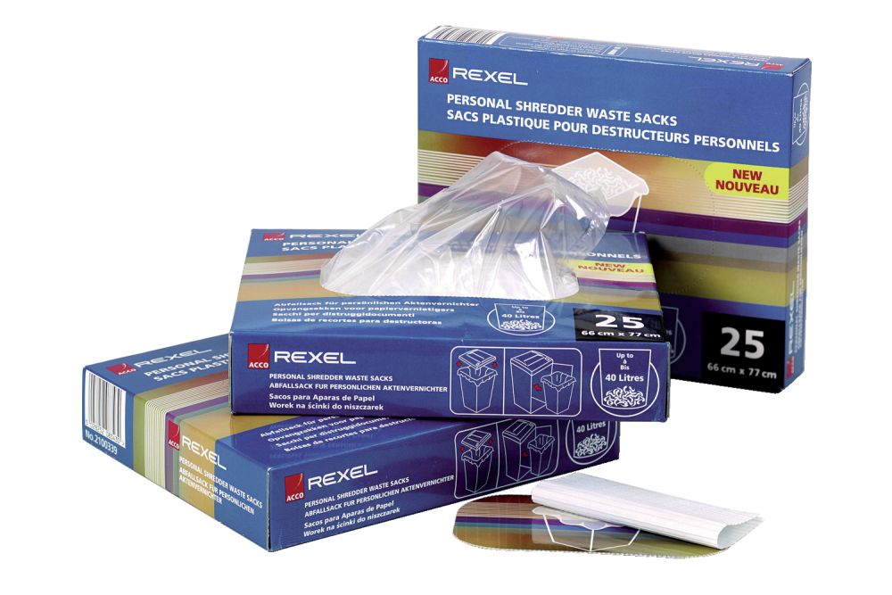 Rexel 40070 115 Litre Departmental Shredder Waste Sacks Pk of 100