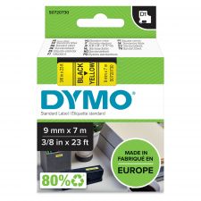 Dymo 40918 D1 9mm x 7m Black on Yellow Tape thumbnail 1