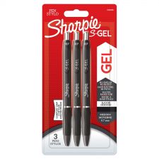 Sharpie Gel Pens 0.7mm Black pack of 3 thumbnail 1