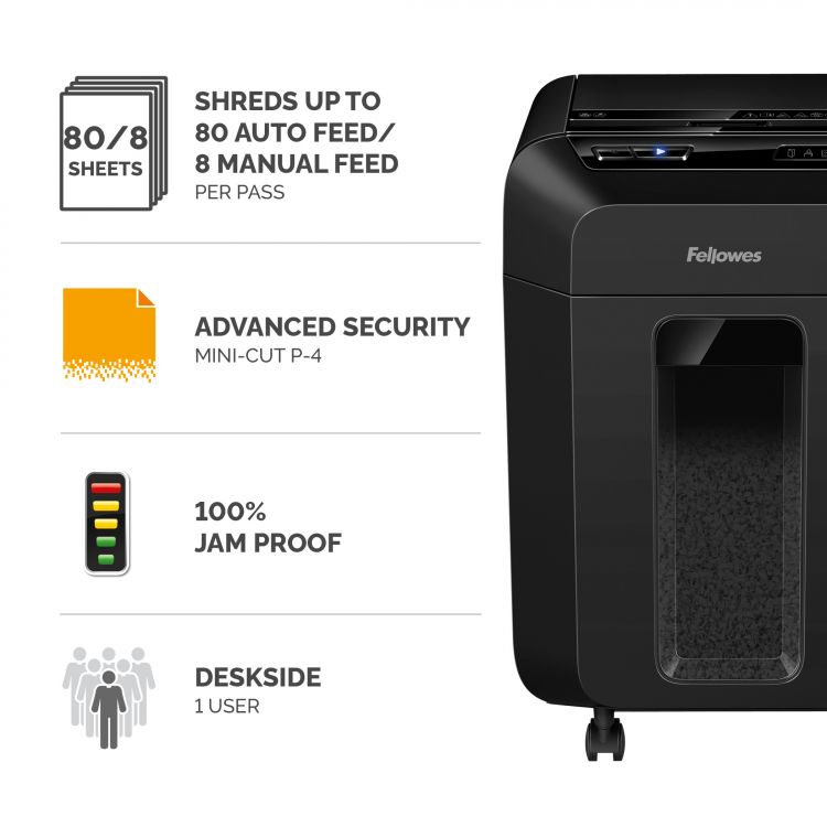 Fellowes AutoMax 80M Mini-Cut Hybrid Shredder - Image 4
