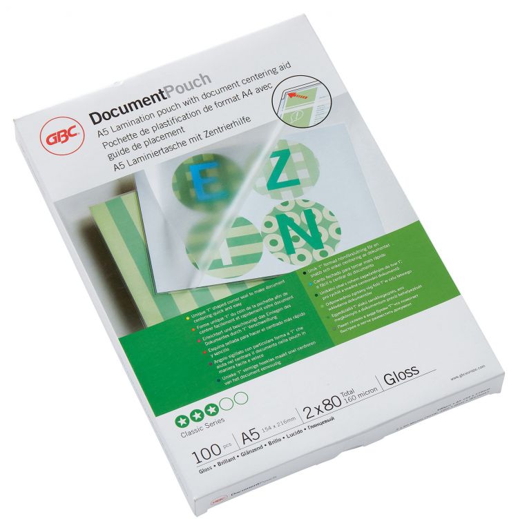 GBC  IB575037 A5 Gloss Document Pouch 80 micron 100Pk - Image 2