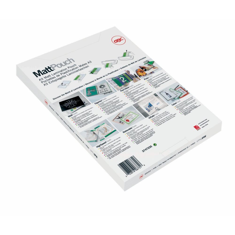 GBC 3747520 A4 Matt Gloss Document Pouch 75 Micron 50Pk