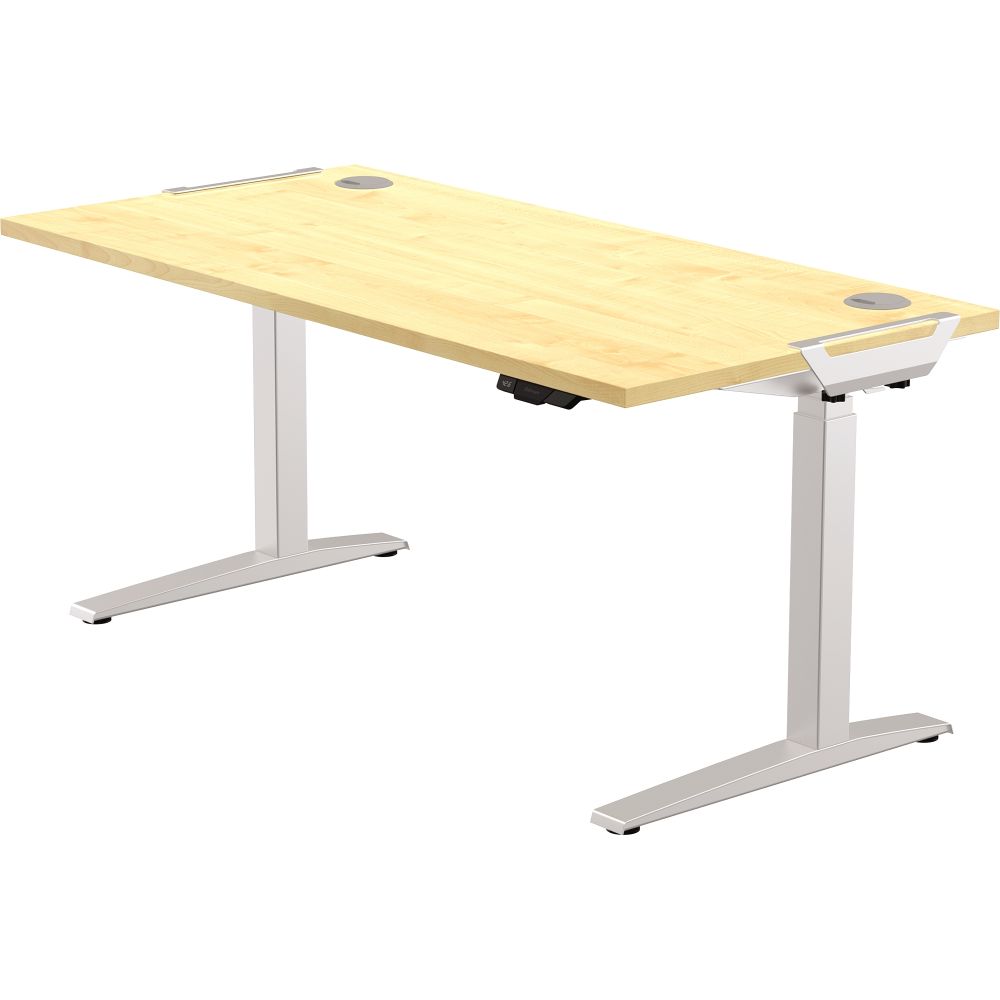 Fellowes Levado Silver Desk Base and Maple Worktop 1400mm