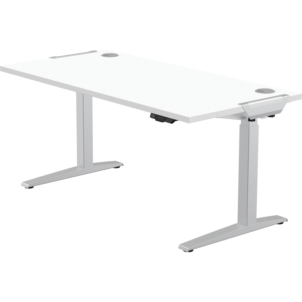 Fellowes Levado Silver Desk Base and White Worktop 1600mm