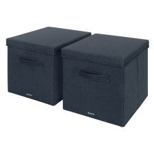Leitz Fabric Large Storage Box with lid Pack of 2 thumbnail 1