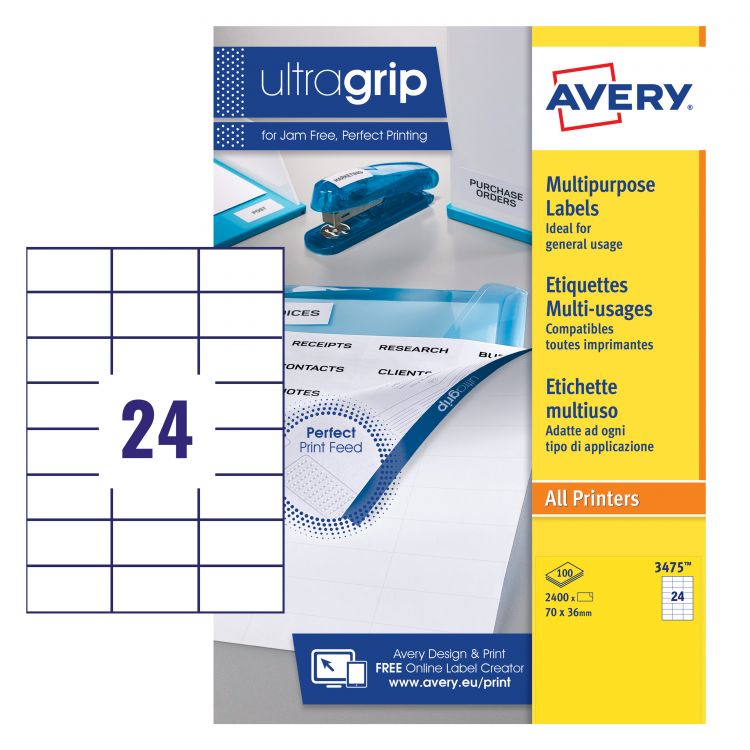 Avery 3475 Multipurpose Labels 100 sheets - 24 Labels per Sheet - Image 3