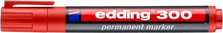 edding 300 Permanent Marker A8 Bullet Red Box of 10 - Image 3