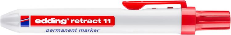 edding 11 Retract Permanent Marker Red Box of 10 - Image 3