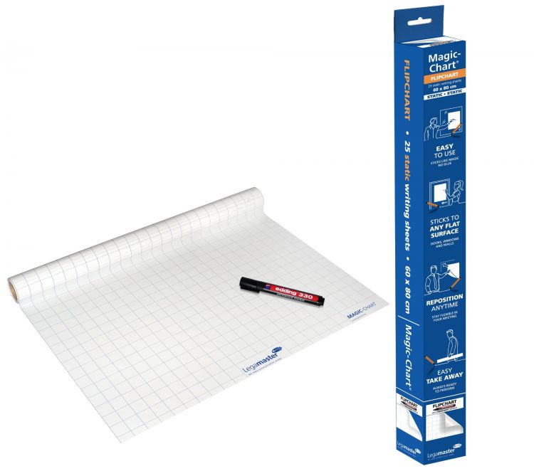 Legamaster Magic-Chart Gridded Flipchart Foil 60x80cm - Image 1