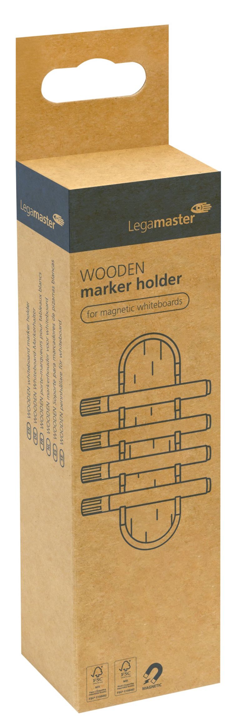 Legamaster WOODEN Whiteboard Marker Holder Magnetic - Image 2