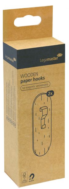 Legamaster WOODEN Whiteboard Paper Hook Magnetic 2pcs thumbnail 2