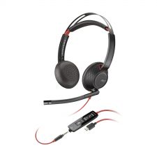 HP Poly Blackwire C5220 Stereo Headset with 3.5mm jack and USB Adaptor thumbnail 1
