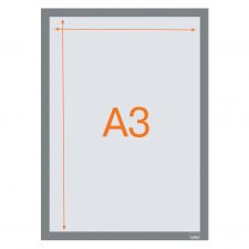 Nobo 1915699 Self-adhesive Magnetic Poster Frame A3 Silver thumbnail 1