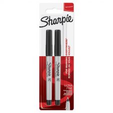 Sharpie 1985878 Ultra Fine Black Ink 2 Marker Pens Pack of 12 thumbnail 1