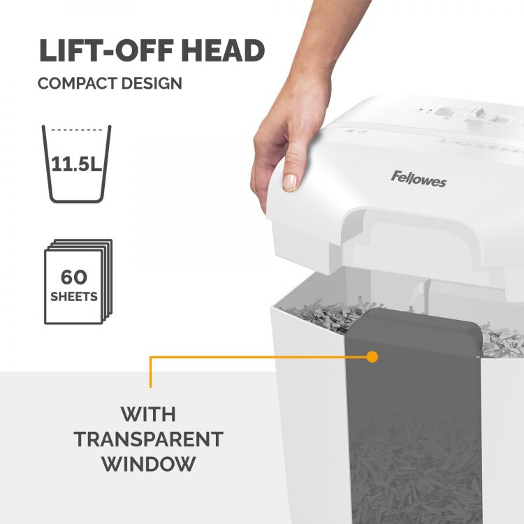 Fellowes Powershred LX25 Cross Cut Shredder White - Image 5