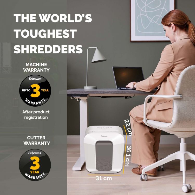 Fellowes Powershred LX25 Cross Cut Shredder White - Image 7