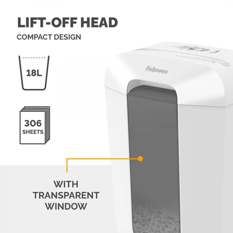 Fellowes Powershred LX70 Cross cut Shredder White - Image 4