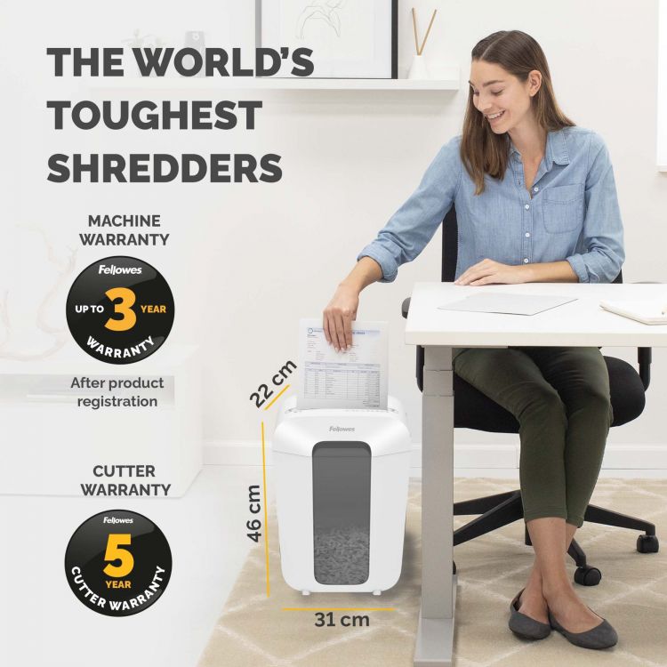 Fellowes Powershred LX70 Cross cut Shredder White - Image 7