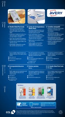 Avery C2318-25 128 x 82mm Printable Cards - 25 sheets - 4 cards per Sheet thumbnail 3