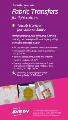 Avery MD1001 210 x 297mm White Fabric Transfers 5 Sheets thumbnail 3