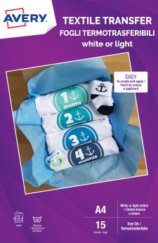 Avery MD1004 210 x 297mm Textile Transfer Paper 15 Sheets thumbnail 1
