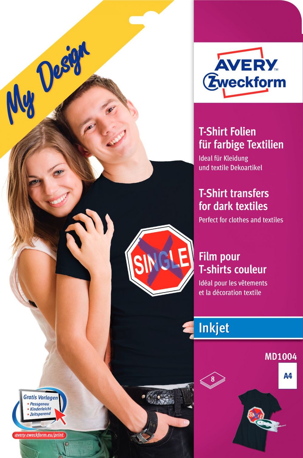 Avery MD1004 210 x 297mm Textile Transfer Paper 15 Sheets