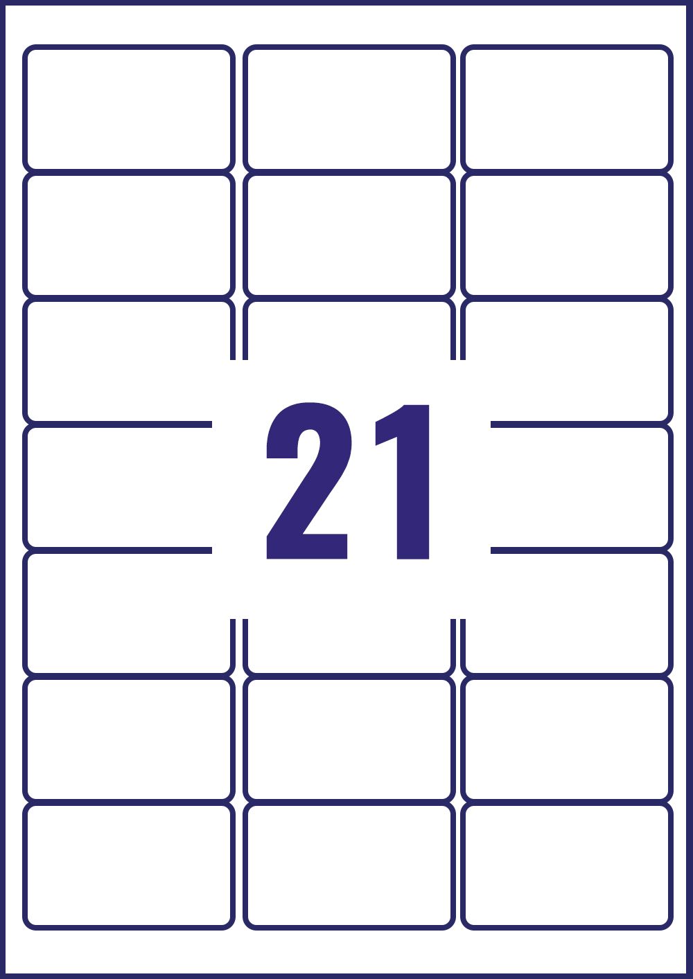 Avery MP7160-40 63.5 x 38.1mm Permanent Multipurpose Labels 40 Sheets - 21 Labels per sheet