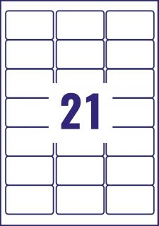 Avery MP7160-40 63.5 x 38.1mm Permanent Multipurpose Labels 40 Sheets - 21 Labels per sheet thumbnail 1