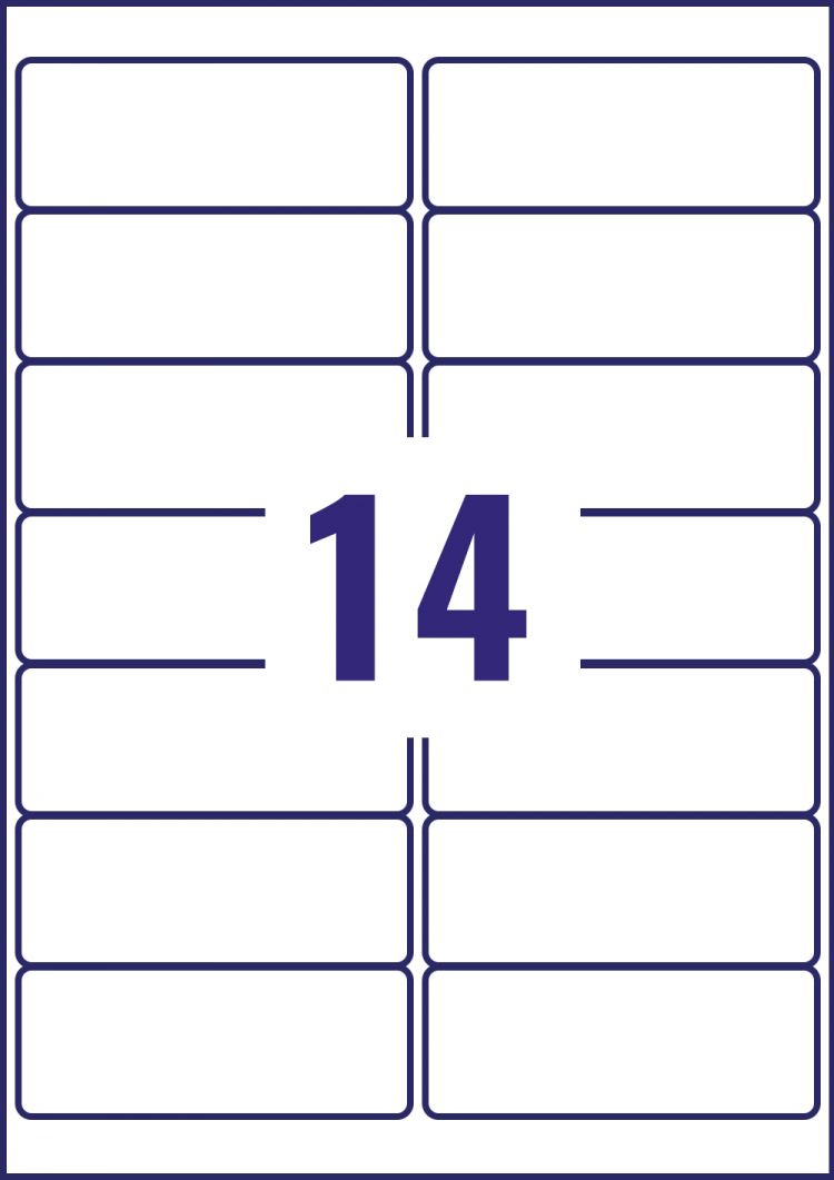 Avery MP7163-40 99.1 x 38.1mm Permanent Multipurpose Labels 40 Sheets - 14 Labels per sheet